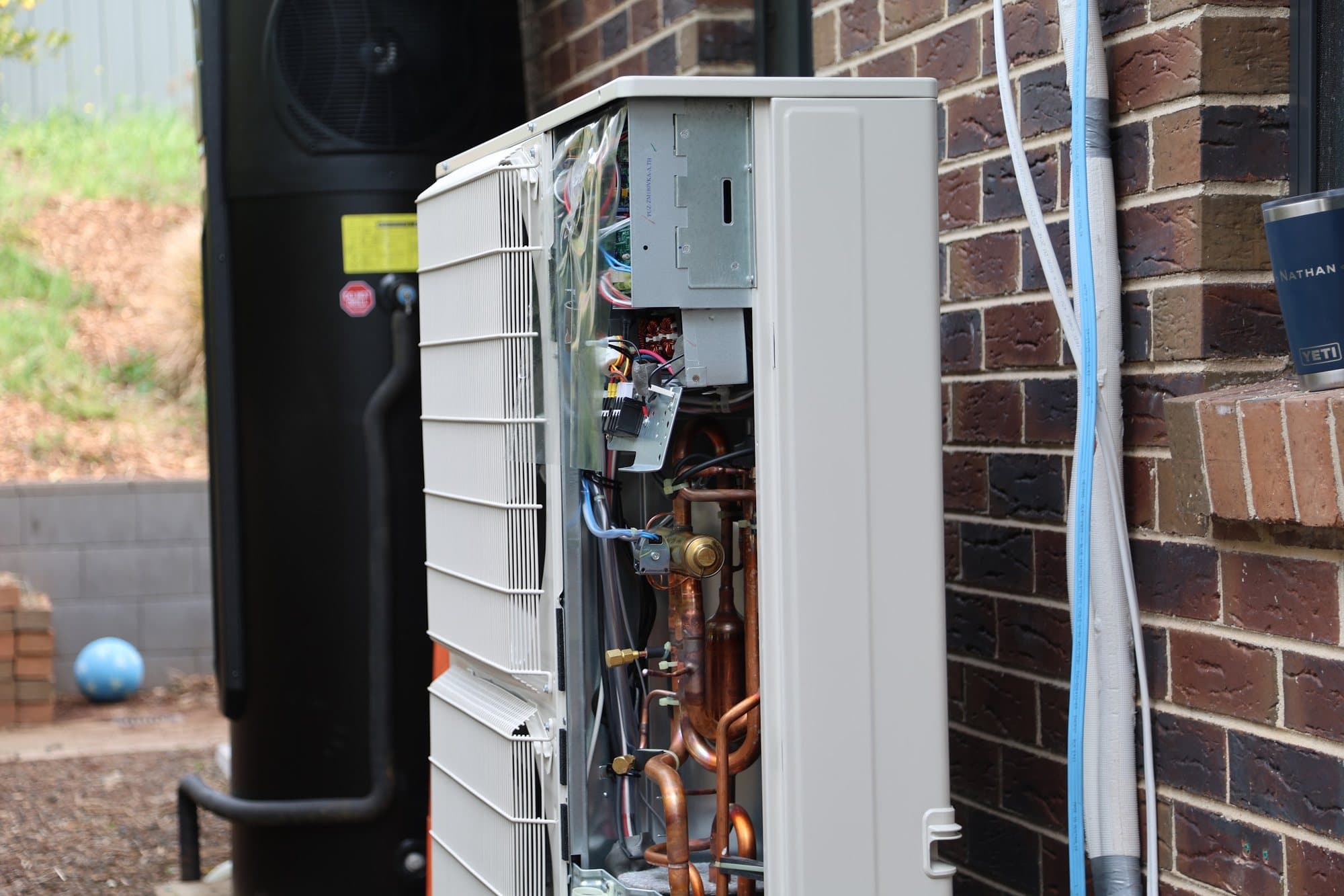 Copper pipework during commissioning