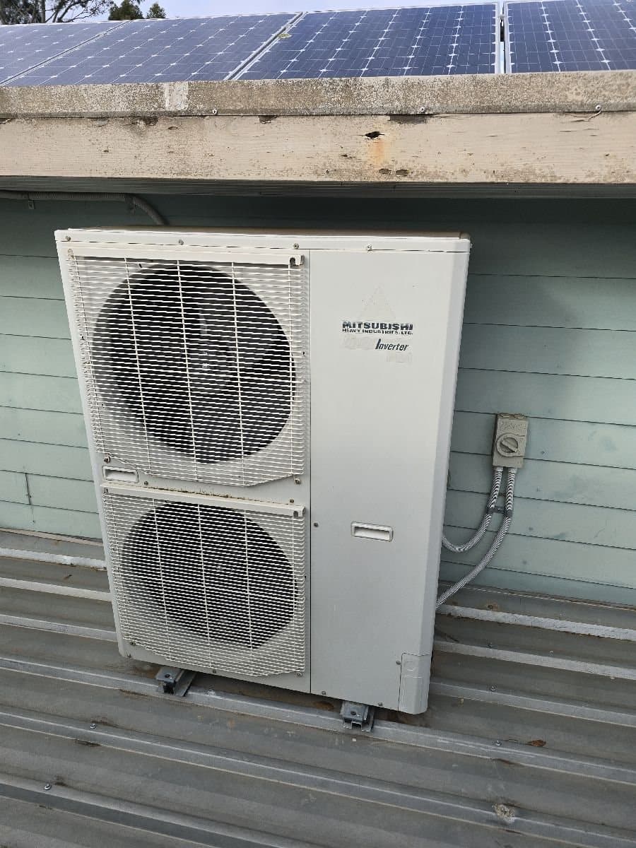 Ducted outdoor unit on a school roof