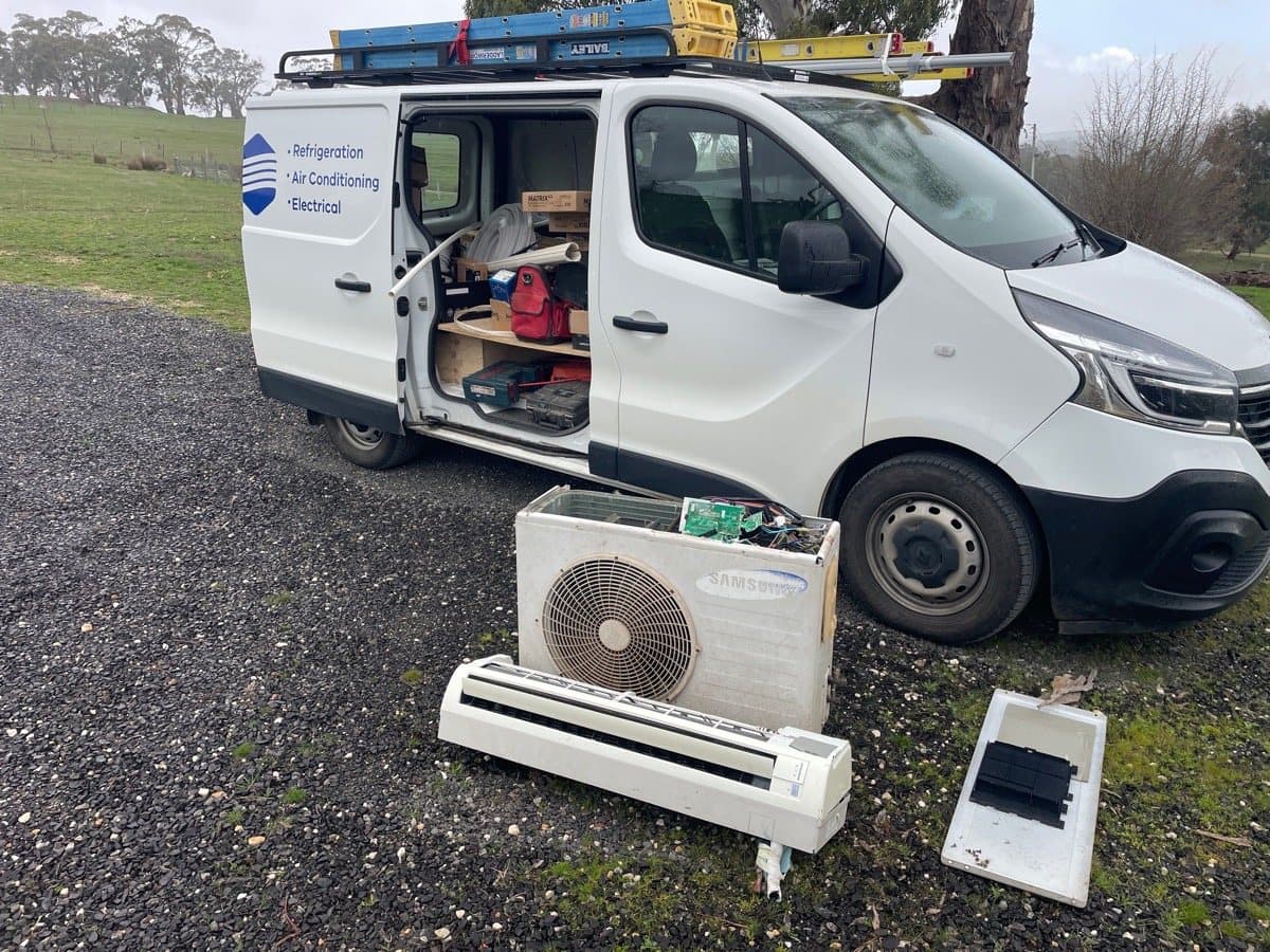 Old unit out, new one off the van