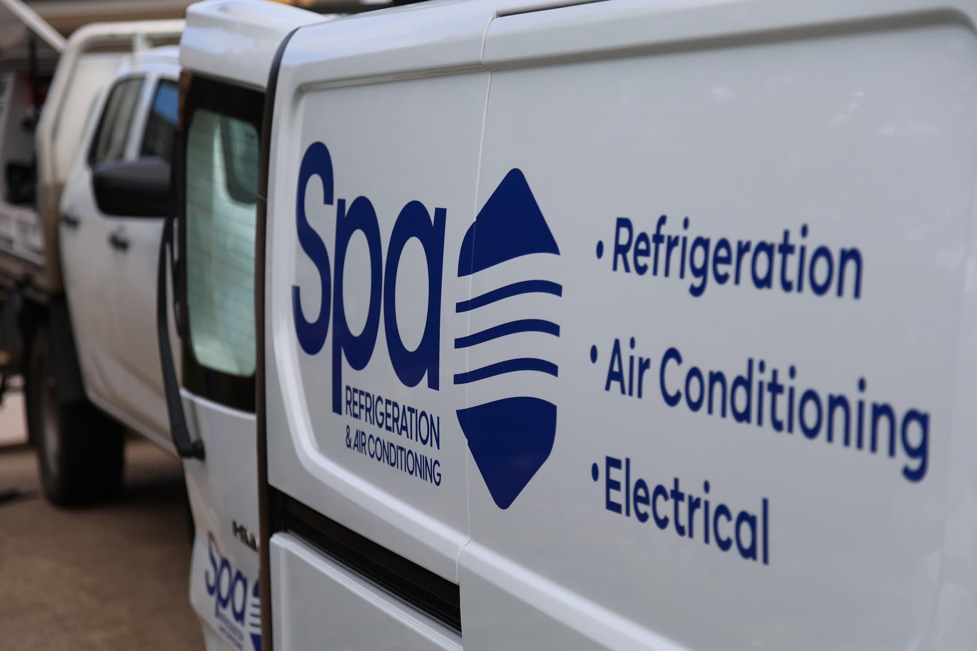 SPA Refrigeration van and ute on site